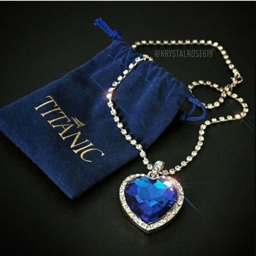 Titanic Heart Of The Ocean Blue Heart Necklace